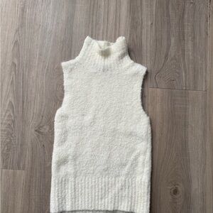 fab'rik Ivory Textured Mockneck Knit Sweater